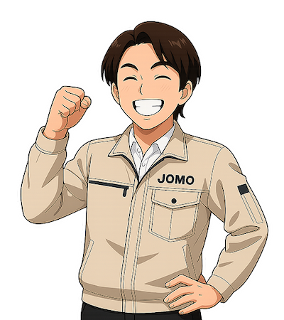 ガッツポーズをするJOMO隊長