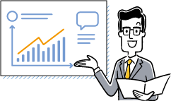 お客様に説明をするイラスト